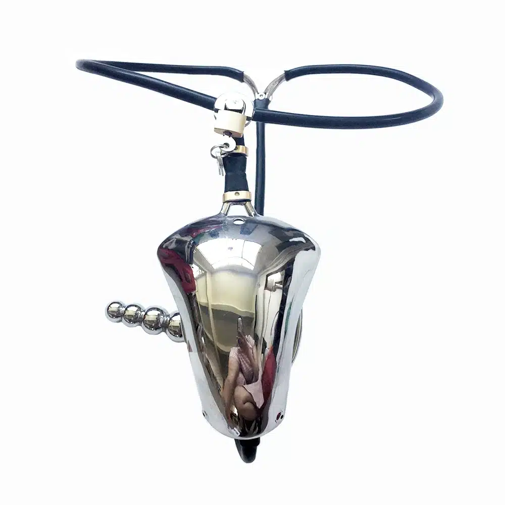 Metal Male Chastity Cage Stainless Steel Chastity Belt With Anal Plug Slave BDSM Bondage Fetish Lockable Penis Restraint Device 5