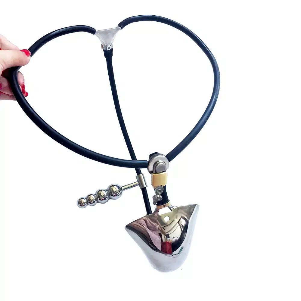 Metal Male Chastity Cage Stainless Steel Chastity Belt With Anal Plug Slave BDSM Bondage Fetish Lockable Penis Restraint Device 7
