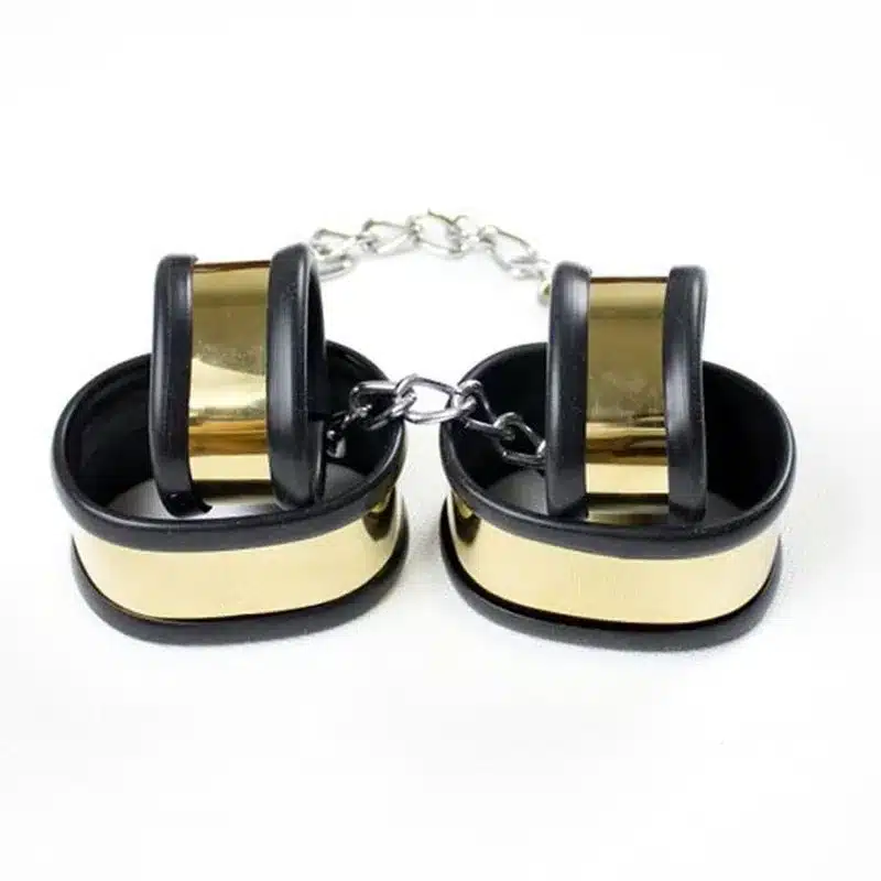 Silicone Liner Metal Handcuffs Ankle Cuffs Bondage Set Slave Bdsm Restraints Hand Cuffs Leg Irons Adult Games Sex Tools Kit 10
