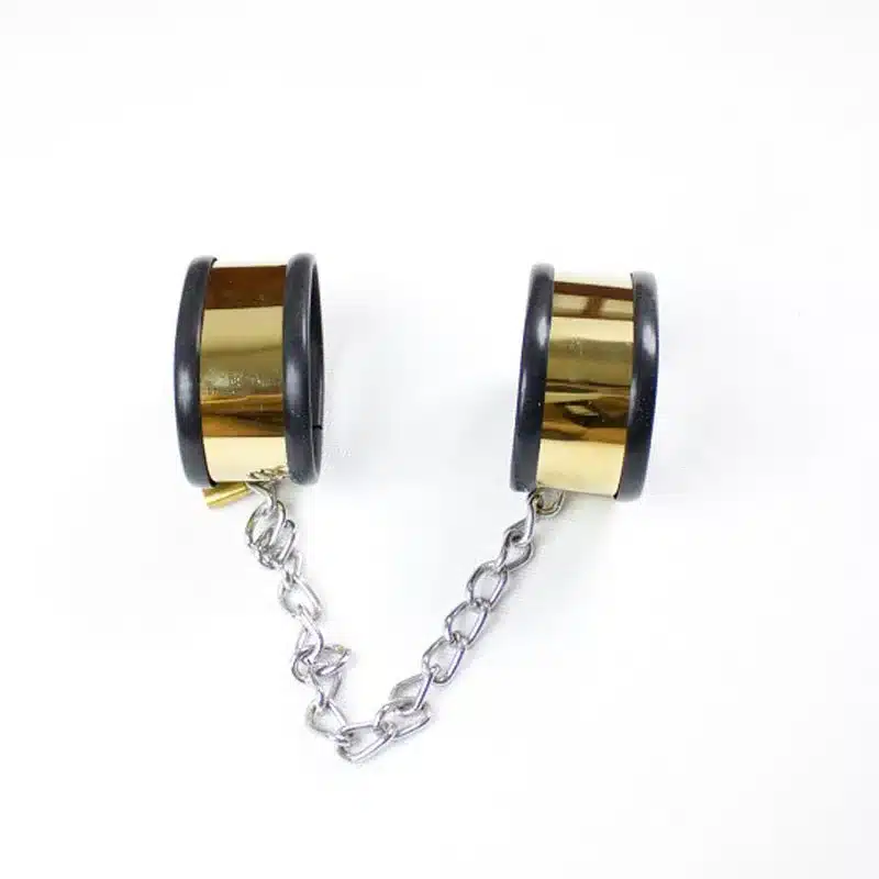Silicone Liner Metal Handcuffs Ankle Cuffs Bondage Set Slave Bdsm Restraints Hand Cuffs Leg Irons Adult Games Sex Tools Kit 12