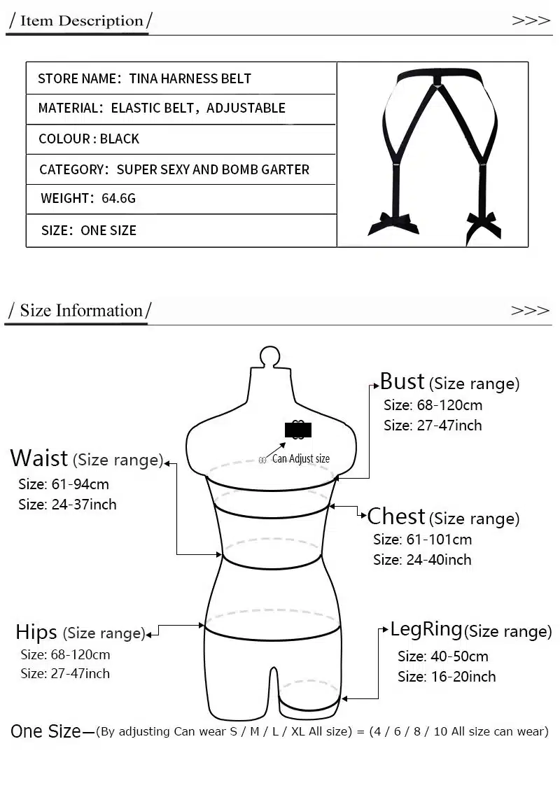Sexy 90's High Quality Lingerie Women's Fashion Punk Suspender Belt Body Cage Harness Thigh Garter Women Fetish Underwear P0089 13