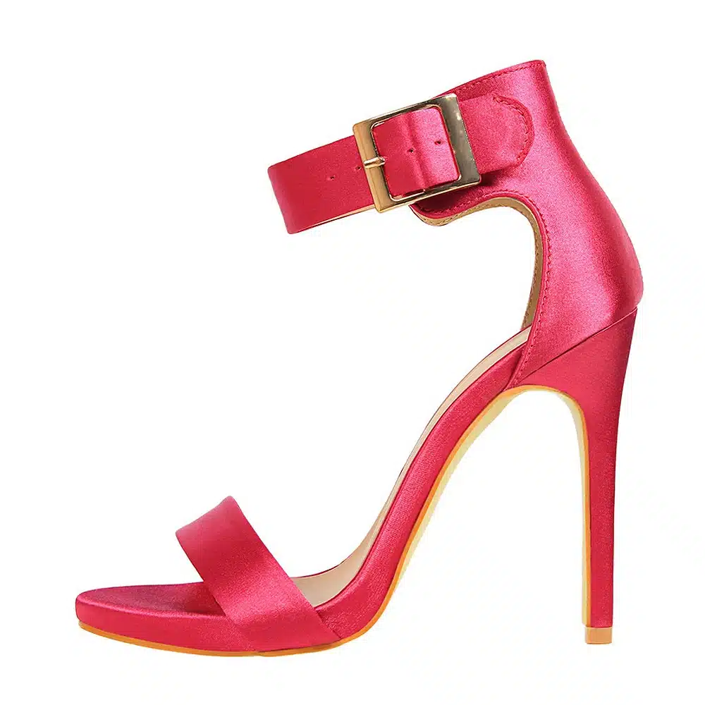Women Newest Classic Satin 11cm High Heels Fetish Quality Silk Sandals Female Gladiator Summer Cheap Shoes Lady Green Sexy Pumps 20