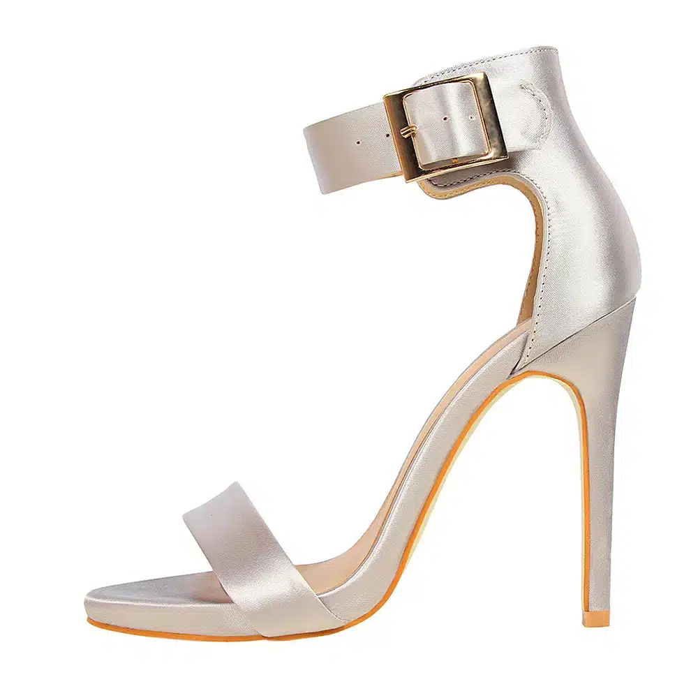 Women Newest Classic Satin 11cm High Heels Fetish Quality Silk Sandals Female Gladiator Summer Cheap Shoes Lady Green Sexy Pumps 21