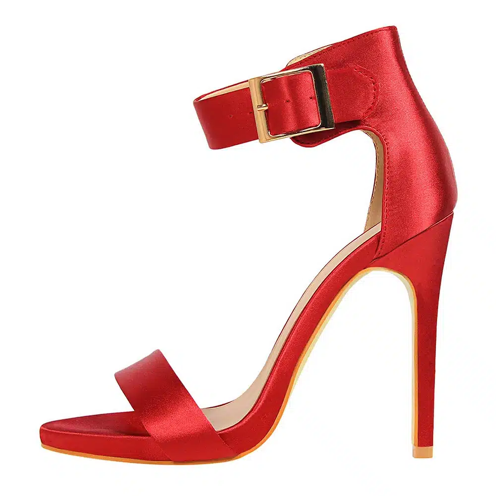 Women Newest Classic Satin 11cm High Heels Fetish Quality Silk Sandals Female Gladiator Summer Cheap Shoes Lady Green Sexy Pumps 22