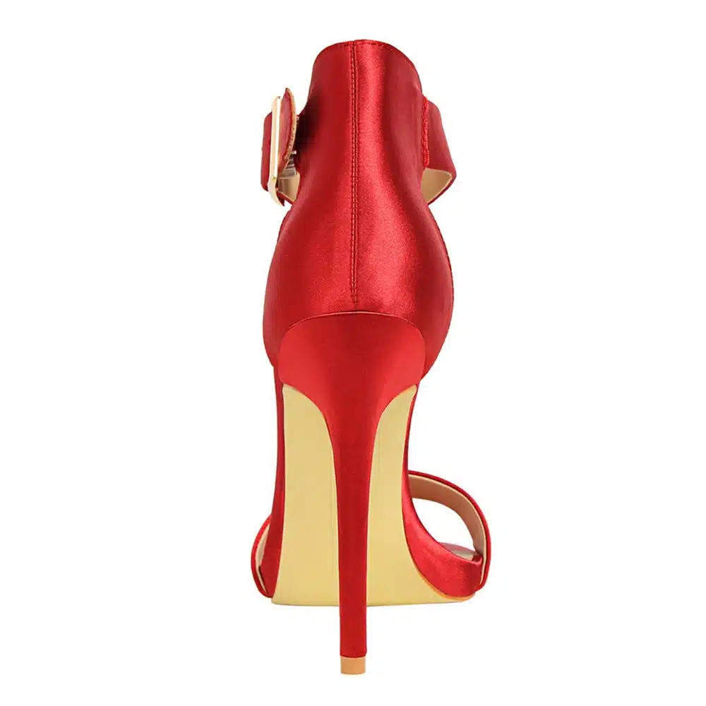 Women Newest Classic Satin 11cm High Heels Fetish Quality Silk Sandals Female Gladiator Summer Cheap Shoes Lady Green Sexy Pumps 23