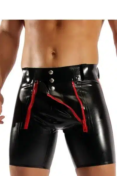 Sexy Men Wild PVC Faux Leather Panties Zipper Open Short Boxer Wetlook Clubwear Jockstrap Fetish Gay Wear Erotic lingerie FX1029 1