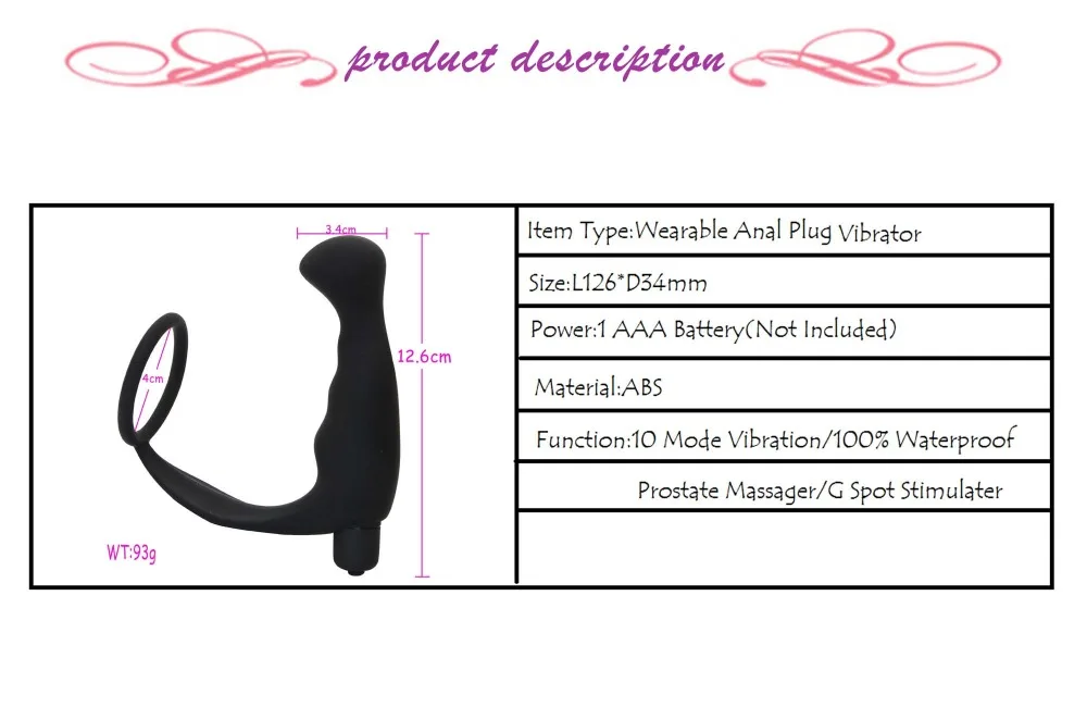 YEMA Soft Silicone Anal Butt Plug Vibrator 10 Speeds Sex Toy For Man Ring Penis Prostate Massage Male Vibrators Sex Products 9