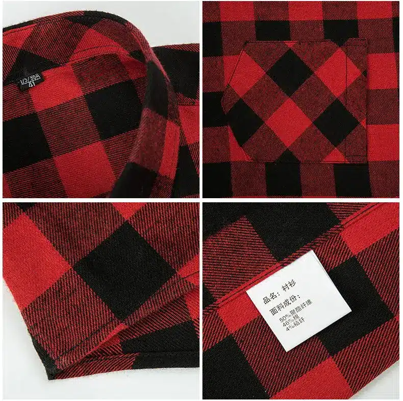 Men's Plaid Flannel Shirt Slim Fit Soft Spring Male Shirt Brand Men's Business Casual Long-sleeved Shirts Plus Size 5XL 6XL 16