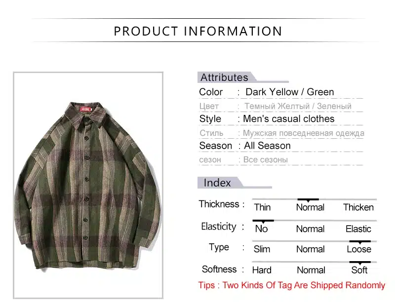 Oversized Flannel Vintage Shirt Men Plaid Long Sleeve Check Shirts For Men Loose Men Button Up Men Shirt Casual Streetwear Modis 13