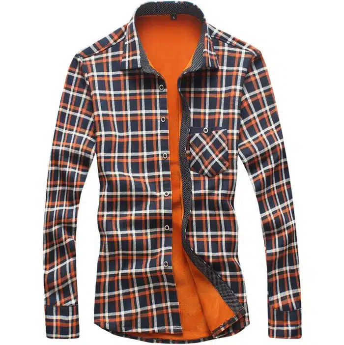 Loldeal Flannel Shirt Men Winter Shirts Men christmas Shirt Men's Plaid Warm Camisas Long Sleeve Winter Slim Dress Shirt 13