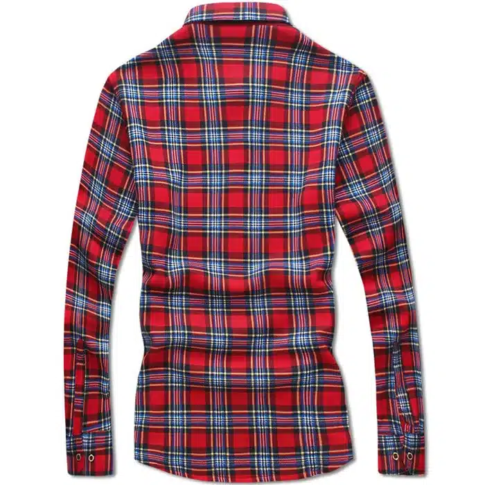 Loldeal Flannel Shirt Men Winter Shirts Men christmas Shirt Men's Plaid Warm Camisas Long Sleeve Winter Slim Dress Shirt 15