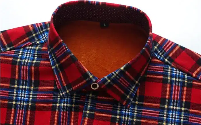 Loldeal Flannel Shirt Men Winter Shirts Men christmas Shirt Men's Plaid Warm Camisas Long Sleeve Winter Slim Dress Shirt 16