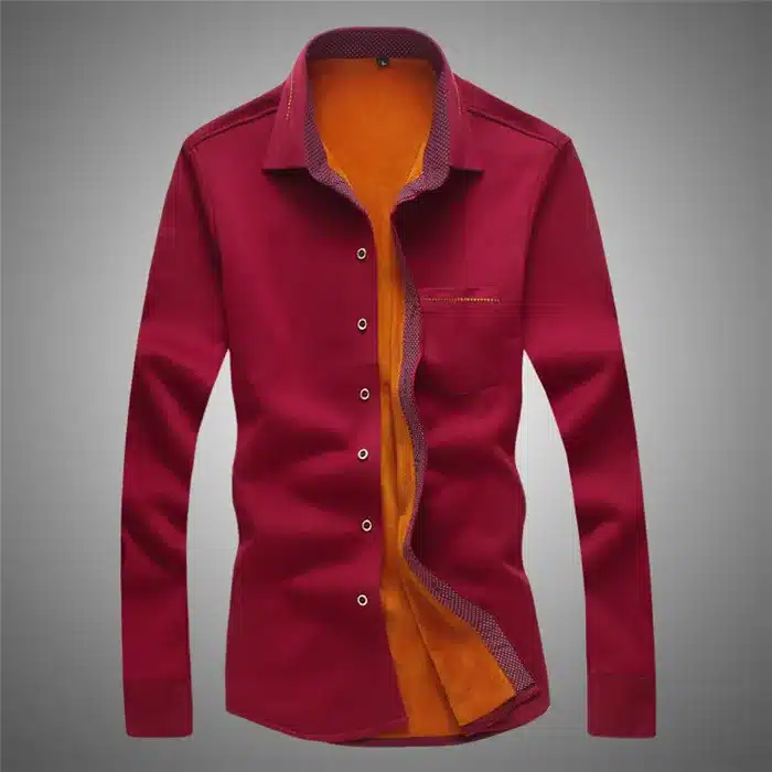 Loldeal Flannel Shirt Men Winter Shirts Men christmas Shirt Men's Plaid Warm Camisas Long Sleeve Winter Slim Dress Shirt 26