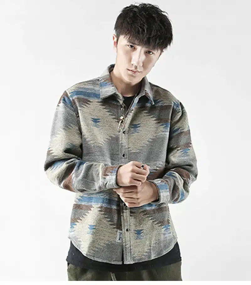 2018 Long Sleeve Flannel Shirt Men Vintage Casual Hip Hop Mens Shirts Palace Streetwear Punk Rave Fashion Vestido Man Blouse 2