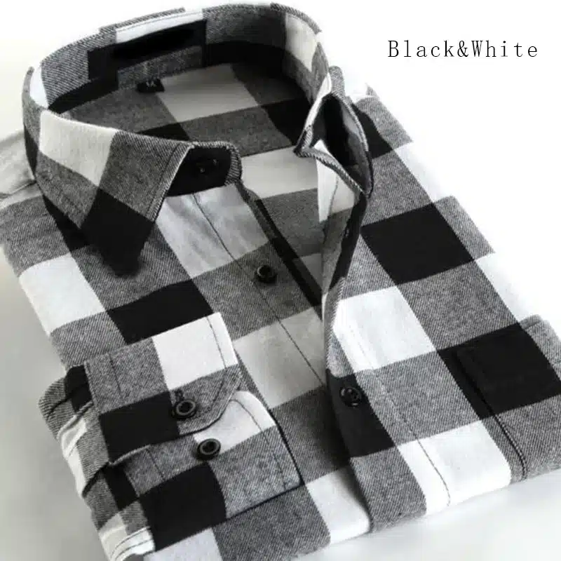 2018 Hot Sale Fashion Men Long Sleeve Thicken Warm Casual Shirts,Plaid Flannel Cotton Slim Fit Shirts Camisa Plus Size S-4XL 14