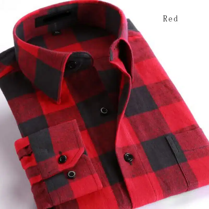2018 Hot Sale Fashion Men Long Sleeve Thicken Warm Casual Shirts,Plaid Flannel Cotton Slim Fit Shirts Camisa Plus Size S-4XL 16