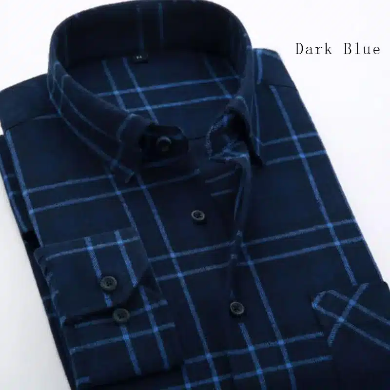 2018 Hot Sale Fashion Men Long Sleeve Thicken Warm Casual Shirts,Plaid Flannel Cotton Slim Fit Shirts Camisa Plus Size S-4XL 18