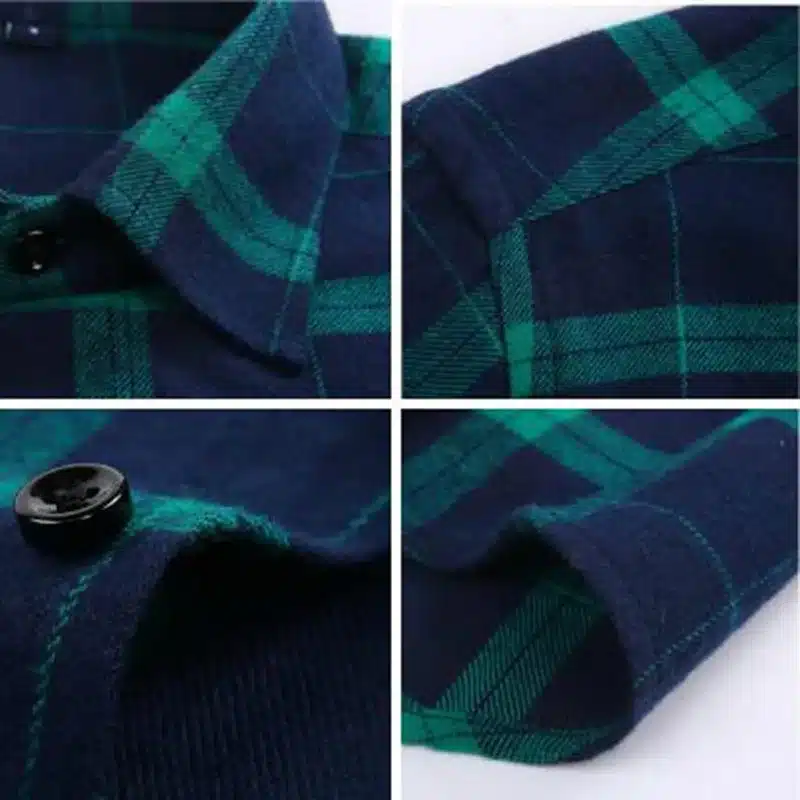 2018 Hot Sale Fashion Men Long Sleeve Thicken Warm Casual Shirts,Plaid Flannel Cotton Slim Fit Shirts Camisa Plus Size S-4XL 22