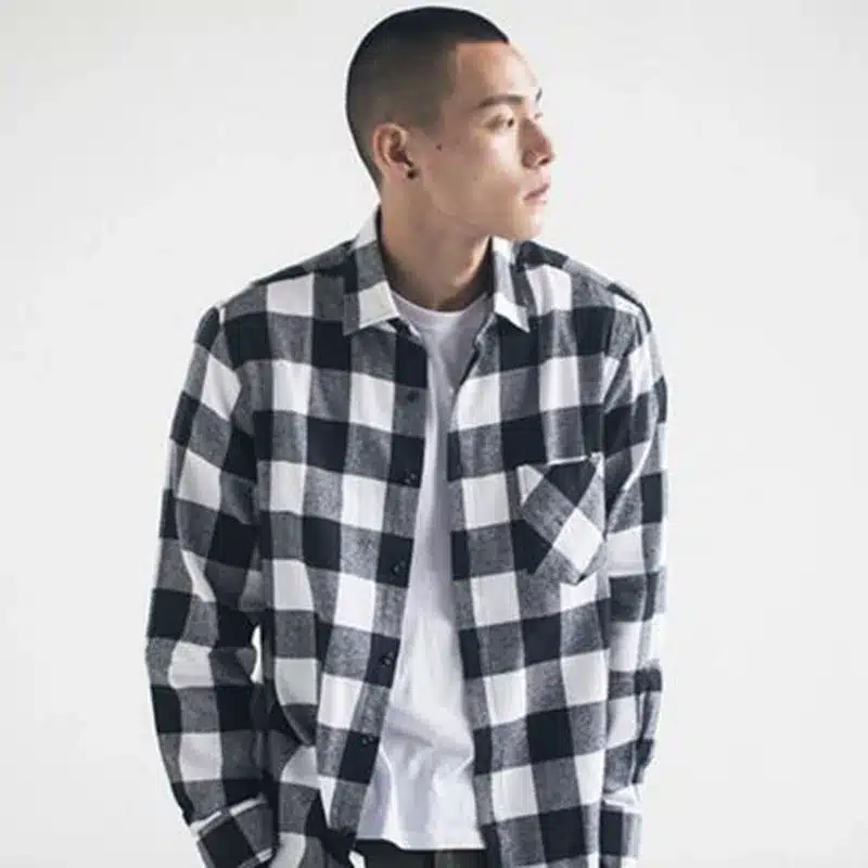 2018 Hot Sale Fashion Men Long Sleeve Thicken Warm Casual Shirts,Plaid Flannel Cotton Slim Fit Shirts Camisa Plus Size S-4XL 23