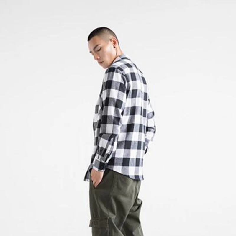 2018 Hot Sale Fashion Men Long Sleeve Thicken Warm Casual Shirts,Plaid Flannel Cotton Slim Fit Shirts Camisa Plus Size S-4XL 24