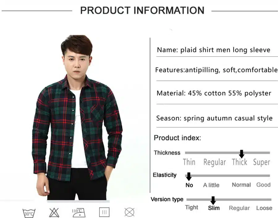 Red Black Plaid Shirt Men Social Slim Fit Casual Mens Long Sleeve Shirt Brushed Tartan Clothing Flannel Shirts Male Camisa 18