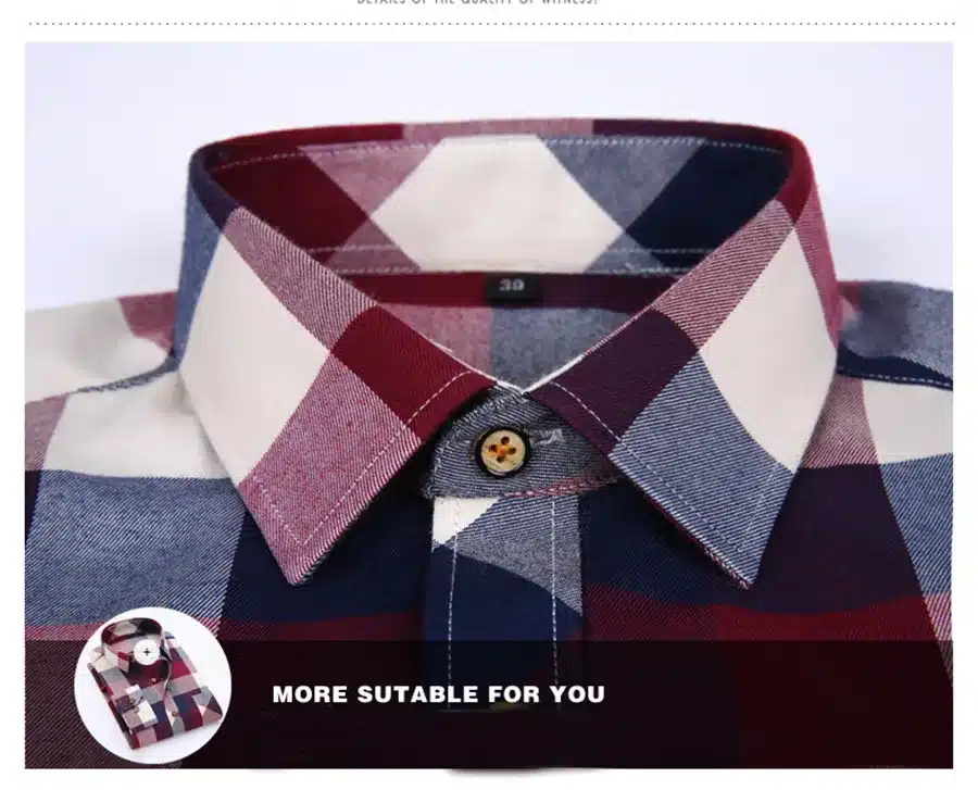 Red Black Plaid Shirt Men Social Slim Fit Casual Mens Long Sleeve Shirt Brushed Tartan Clothing Flannel Shirts Male Camisa 21