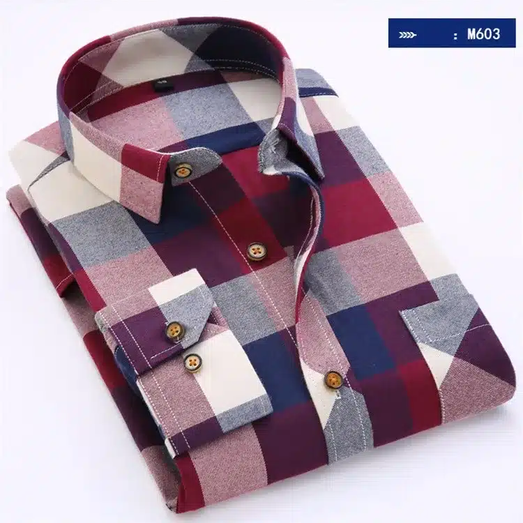2018 Spring Autumn Flannel Men Plaid Shirt Long Sleeve Men's Warm Casual Shirts British Cotton Mens Check Shirt 14 Design YN790 13