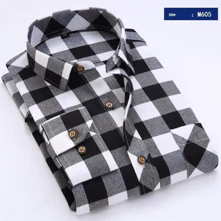 2018 Spring Autumn Flannel Men Plaid Shirt Long Sleeve Men's Warm Casual Shirts British Cotton Mens Check Shirt 14 Design YN790 14