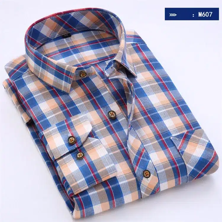 2018 Spring Autumn Flannel Men Plaid Shirt Long Sleeve Men's Warm Casual Shirts British Cotton Mens Check Shirt 14 Design YN790 15