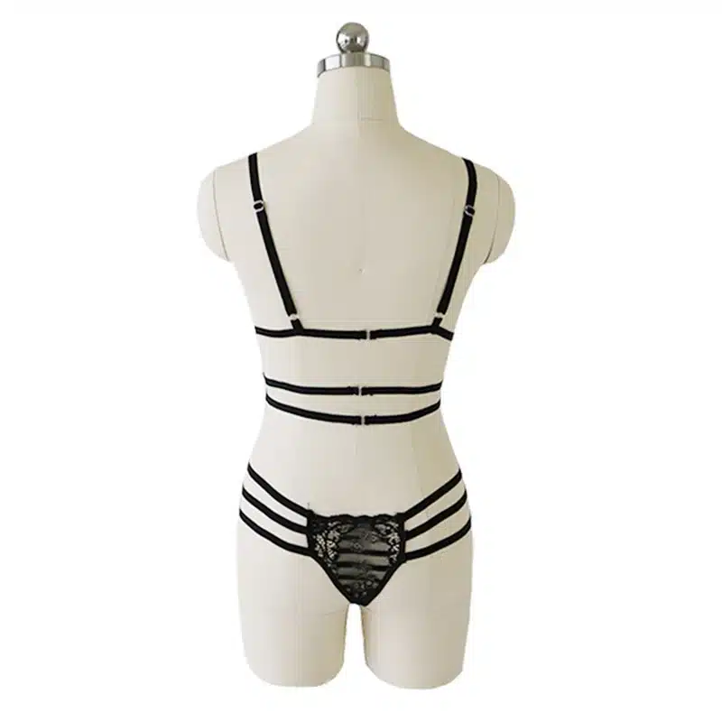Translucent Bandage Lace Cross Belt Hollow Bra 2018 Sexy Lingerie Bra Set Intimates Ladies Underwear Set Lace Bra and Panty Set 16