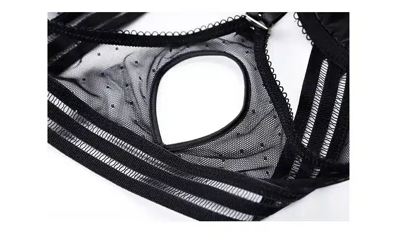 Deep V Lace sexy lingerie temptation female thin beauty back bra set Gather Front buckle breathable thin Set summer 11