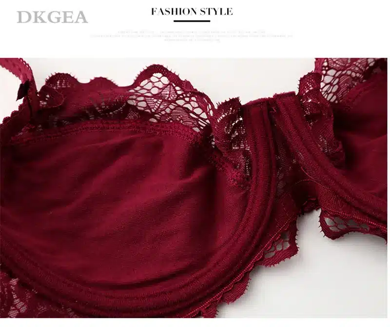 Hollow Sexy Bra Ultrathin Underwear Set Plus Size C D Cup Women Transparent Bra Sets Lace Embroidery Lingerie Gray Brassiere 13