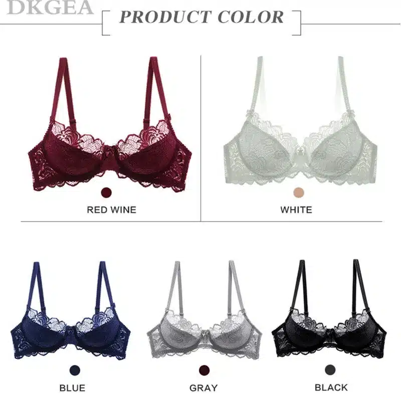 Comfortable Thin Cotton Women Underwear Sexy Bra Set Plus Size C D Cup Embroidery Brassiere Push Up Bras Lace Lingerie Set Black 6