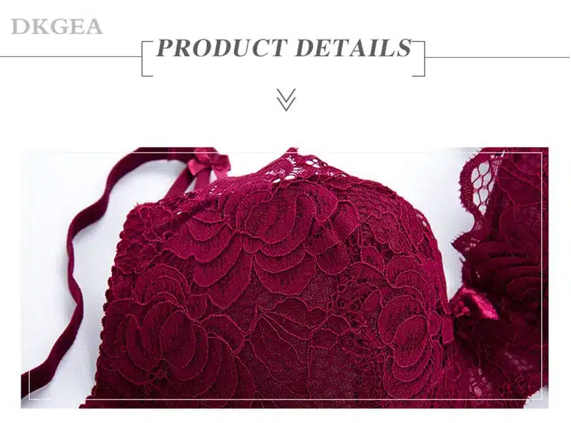 Comfortable Thin Cotton Women Underwear Sexy Bra Set Plus Size C D Cup Embroidery Brassiere Push Up Bras Lace Lingerie Set Black 13