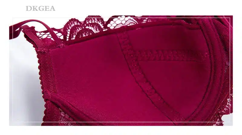 Comfortable Thin Cotton Women Underwear Sexy Bra Set Plus Size C D Cup Embroidery Brassiere Push Up Bras Lace Lingerie Set Black 14
