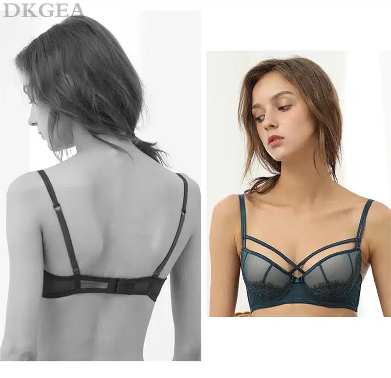 New Top Sexy Underwear Push up Bra Set Cotton Brassiere Deep V Black Lace Bra and Panty Sets Embroidery Women Lingerie Set Green 8