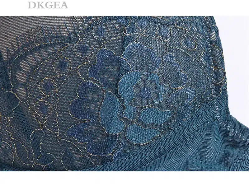 New Top Sexy Underwear Push up Bra Set Cotton Brassiere Deep V Black Lace Bra and Panty Sets Embroidery Women Lingerie Set Green 13