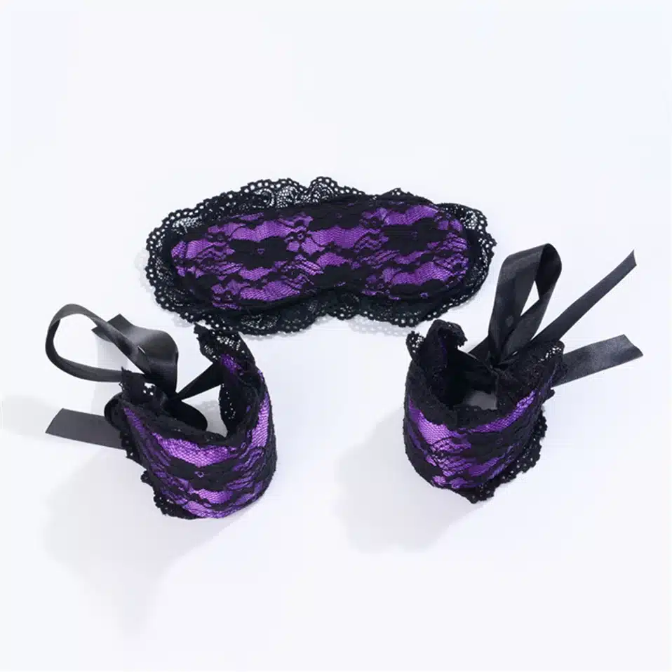 2018 Exotic Apparel Sexy Lingerie Hot Lace Mask Blindfolded Patch + Sex Handcuffs Sex Toys For Couple Erotic Lingerie For Women 12