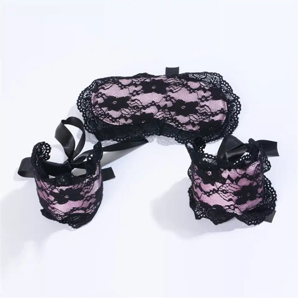 2018 Exotic Apparel Sexy Lingerie Hot Lace Mask Blindfolded Patch + Sex Handcuffs Sex Toys For Couple Erotic Lingerie For Women 13