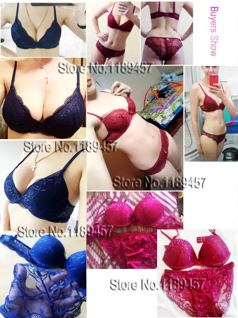 Sexy Lace Bra Set Women Underwear Set Push Up Bra Set Sexy Lcae Briefs Lingerie 3/4 Cup 70B 75B 80B drop shipping 11