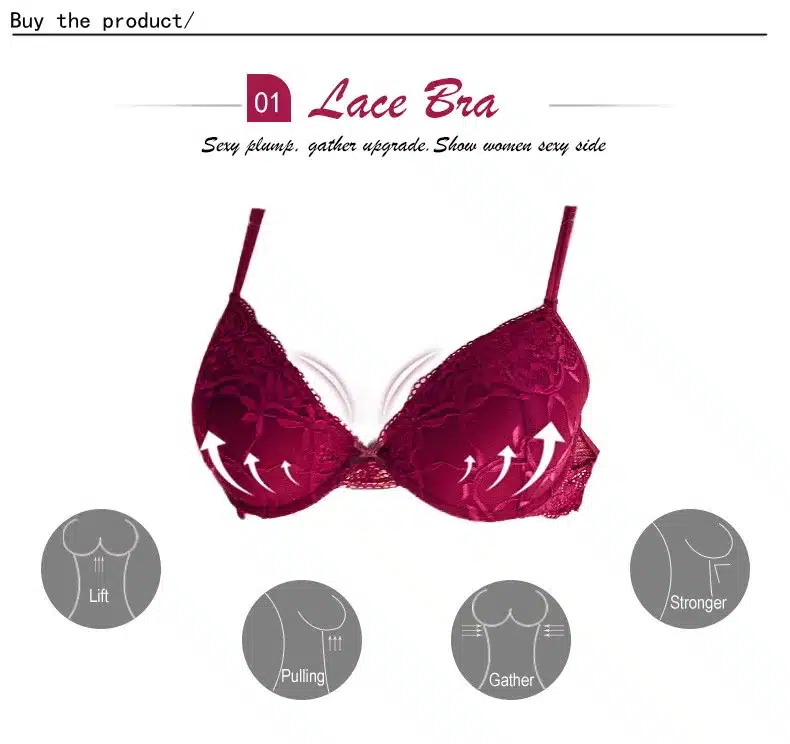 Sexy Lace Bra Set Women Underwear Set Push Up Bra Set Sexy Lcae Briefs Lingerie 3/4 Cup 70B 75B 80B drop shipping 16