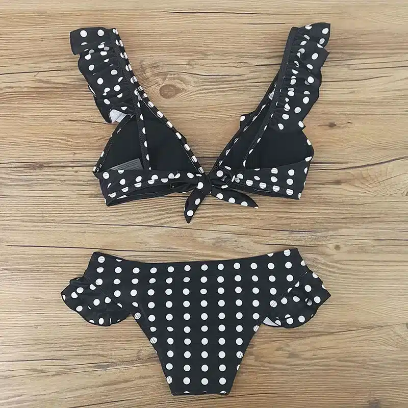 YCDKK 2017 bikini brazilian Women Swimsuit Ruffle Shoulder Bikini Set Pad Vest Bikini Low Waist Bandage Swimwear Flower Print 16