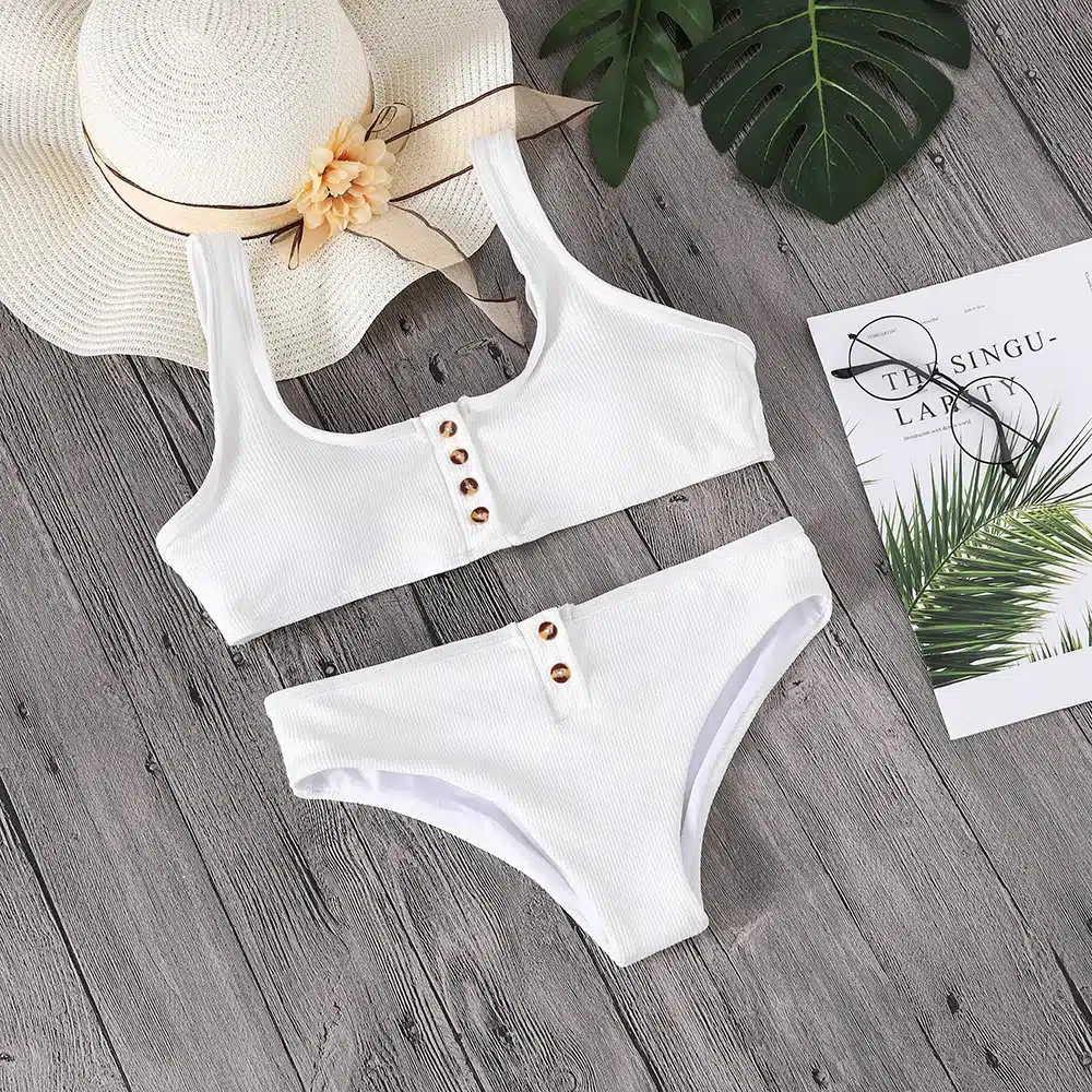 Lefeel 2018 Sexy Two Piece Bikini Set Solid Swimwear Low Waist Swimsuit Women Hot Sale Bikinis Bathing Suit Summer Biquini 41