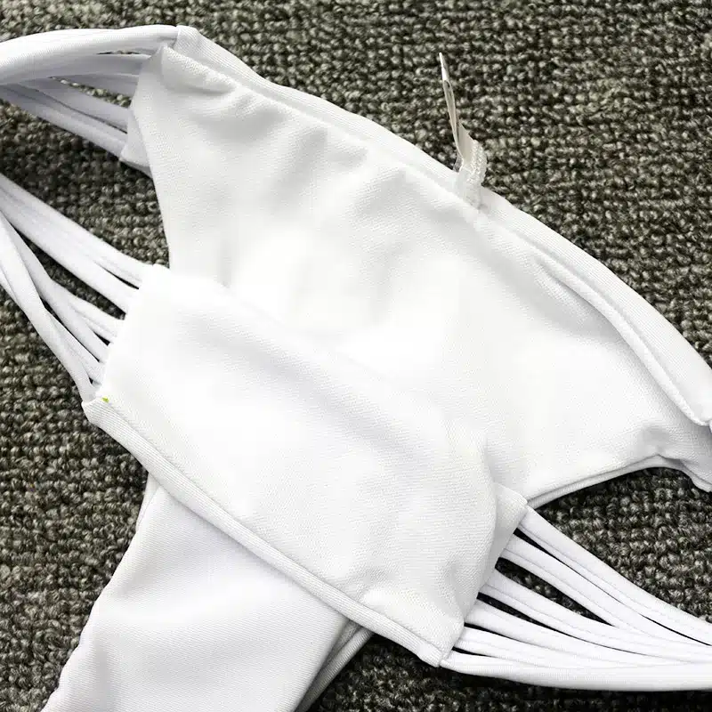 PLAVKY 2018 Sexy White Mesh Embroidered Flower Strappy Biquini Micro Bathing Suit Swimsuit Thong Swimwear Women Brazilian Bikini 22