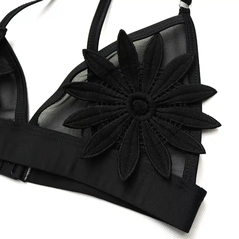 PLAVKY 2018 Sexy White Mesh Embroidered Flower Strappy Biquini Micro Bathing Suit Swimsuit Thong Swimwear Women Brazilian Bikini 25