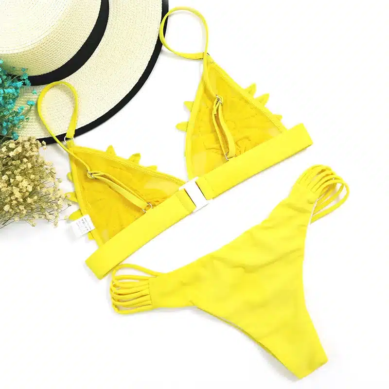 PLAVKY 2018 Sexy White Mesh Embroidered Flower Strappy Biquini Micro Bathing Suit Swimsuit Thong Swimwear Women Brazilian Bikini 27