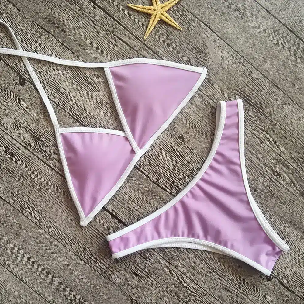 Halter patchwork bikini cross micro biquini swimsuit women tiny push up swimwear sexy switch bathing suit beach wear 24