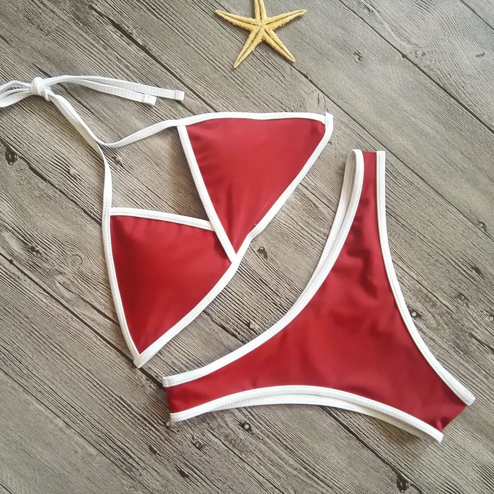 Halter patchwork bikini cross micro biquini swimsuit women tiny push up swimwear sexy switch bathing suit beach wear 26