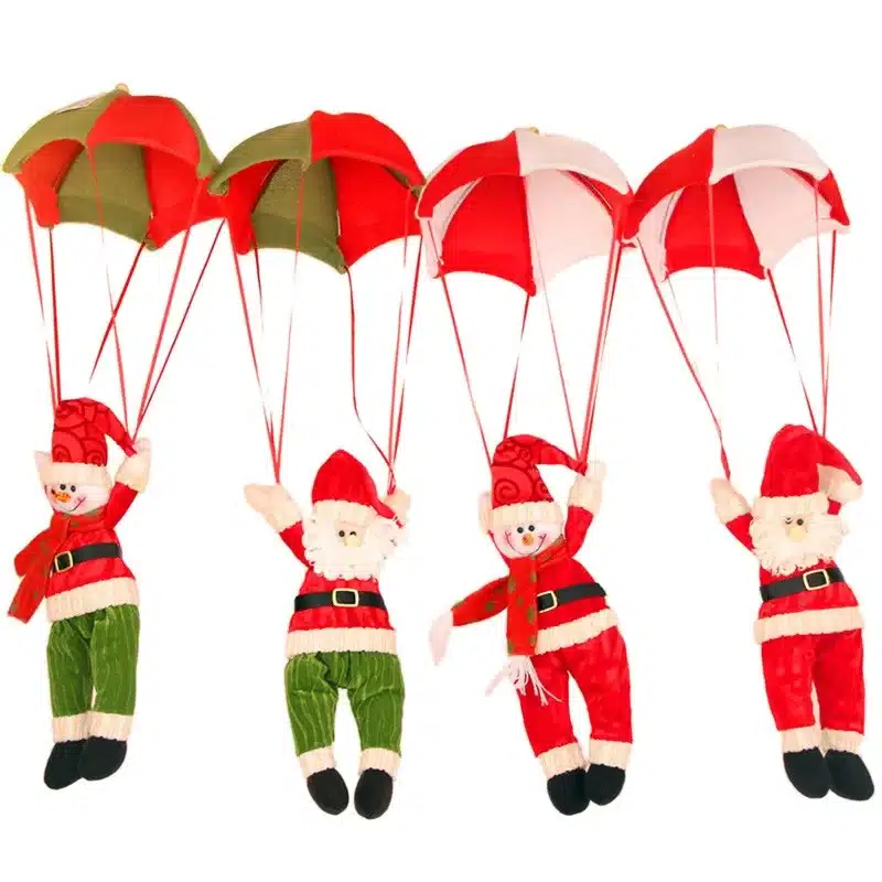 Christmas Home Ceiling Decorations Parachute 24cm Santa Claus Smowman New Year Hanging Pendant Christmas Decoration Supplies 10
