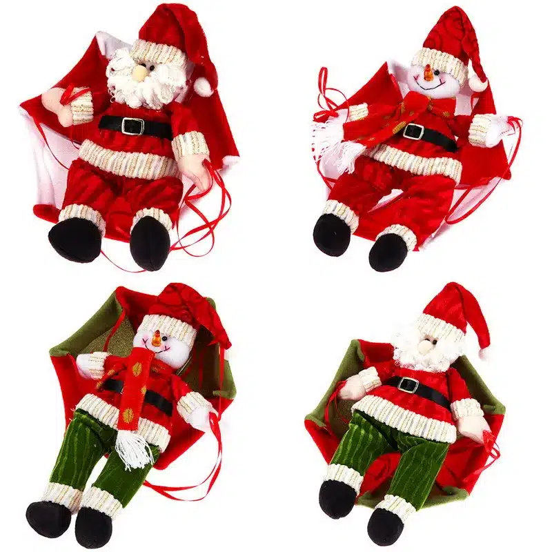 Christmas Home Ceiling Decorations Parachute 24cm Santa Claus Smowman New Year Hanging Pendant Christmas Decoration Supplies 14